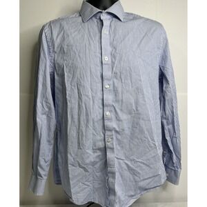 Michael Kors Button Up Shirt Men's‎ Medium Long Sleeves Slim Fit Stretch Blue